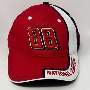 Dale Earnhardt Jr NASCAR Hat Baseball Cap National Guard Motorsports 6 Panel Red